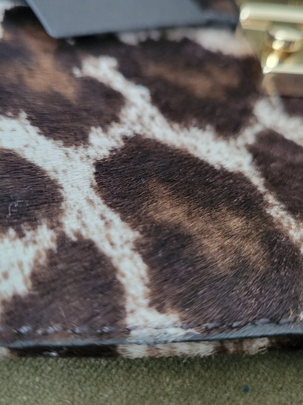 NWT Furla Cowhide Animal Print Leather Gold Chain Clutch Shoulder Bag Italy - Picture 8 of 16